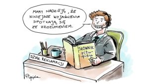Osoba ze słownikiem Pitu-pitu „Mamy nadzieję, że niniejsze wyjaśnienia spotkają się ze zrozumieniem.