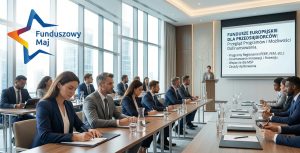 Uczestnicy w sali konferencyjnej podczas prelekcji