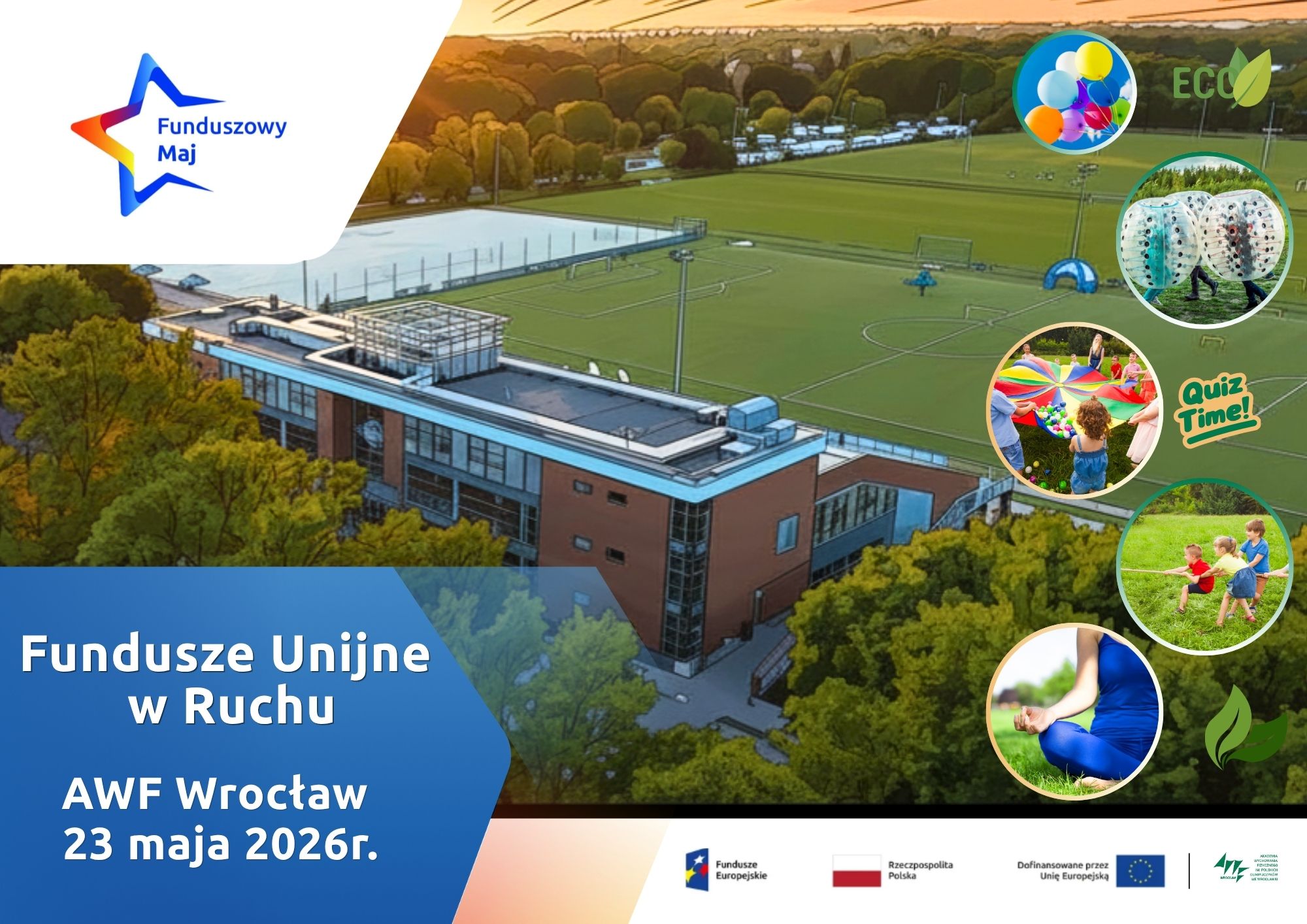 widok na boisko sportowe wraz z budynkiem szkoły